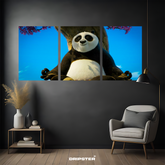 Kung Fu Panda wall poster by Dripster featuring Po the panda in meditation pose split across three panels